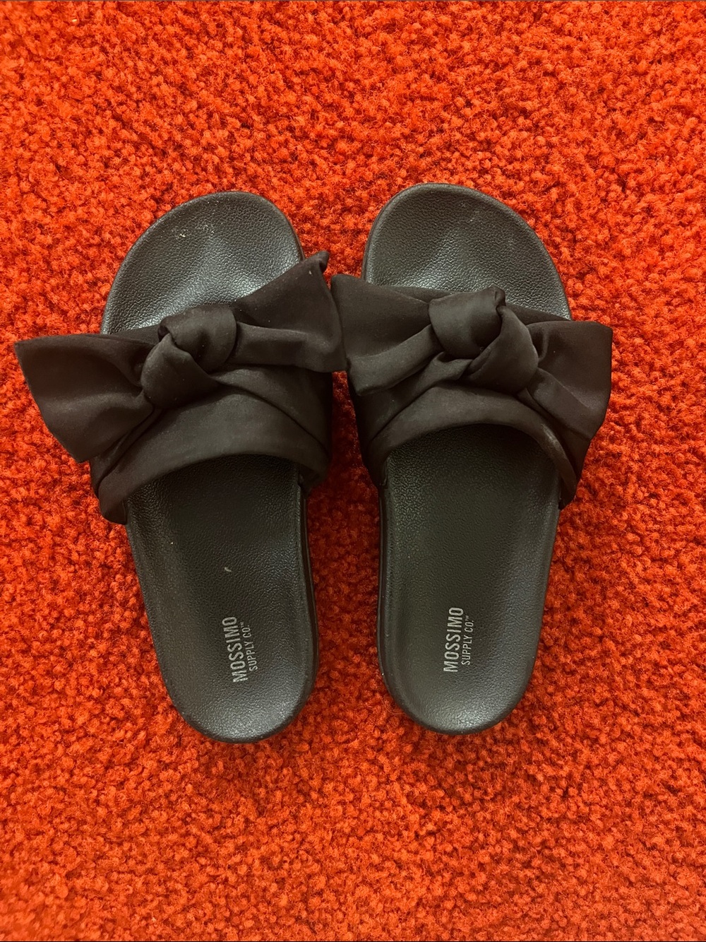 Mossimo Supply Co. Black Knotted Bow Slide Sandals